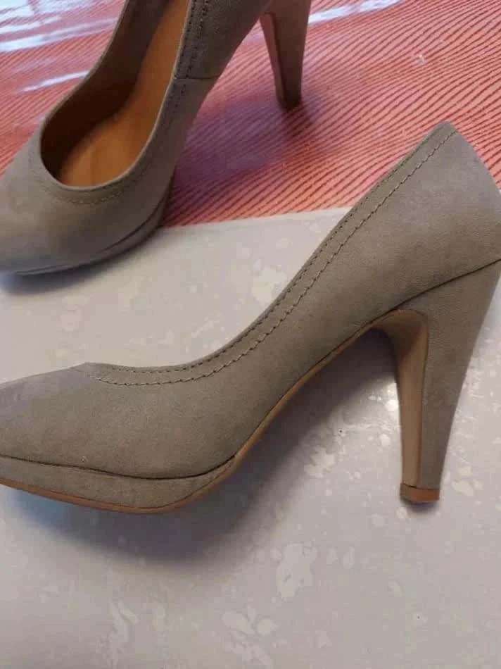 Sapatos de salto pequeno cinza tamanho 39 – photo 11